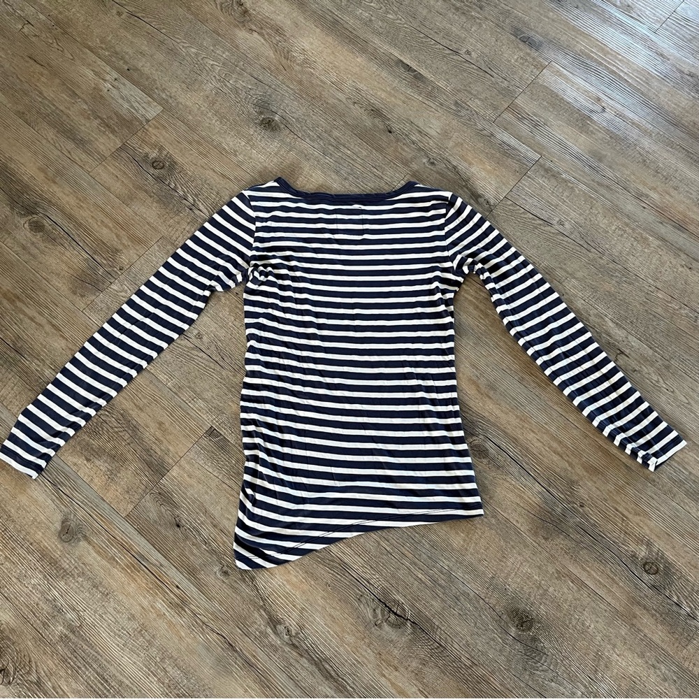 Oh so soft! MARCCAIN SPORTS top with navy & white stripes. Ex cond, size small.